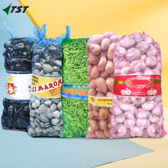 Mono bolso plástico tubular modificado para requisitos particulares de la malla del PE Leno para embalar verduras y frutas