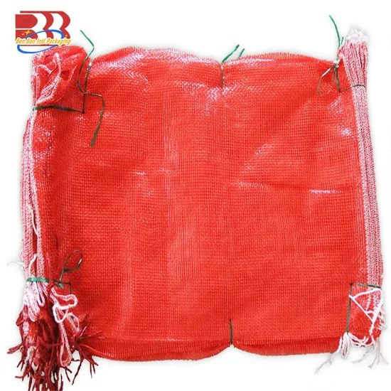 Grs SGS FDA Mayorista de fábrica Durable 50 lb 50 kg Leno Envases de plástico de frutas y verduras Cordón Frijol Cebolla Patata Col naranja Bolsa de red de malla tubular tejida PP