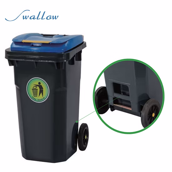 Contenedor de basura con ruedas de plástico de 240L Contenedor de basura Bote de basura
