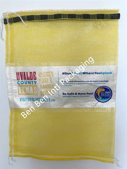 PP/PE, HDPE, venta al por mayor, productos reutilizables, pequeños envases, bolsas de red de malla de patata para verduras y frutas