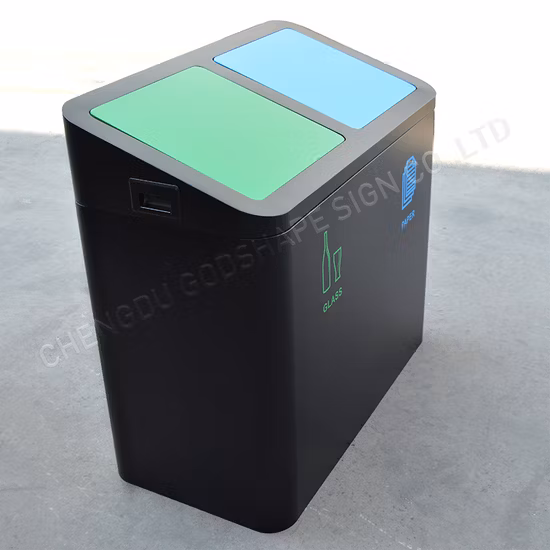 Contenedor de basura de reciclaje de acero inoxidable 304 para exteriores